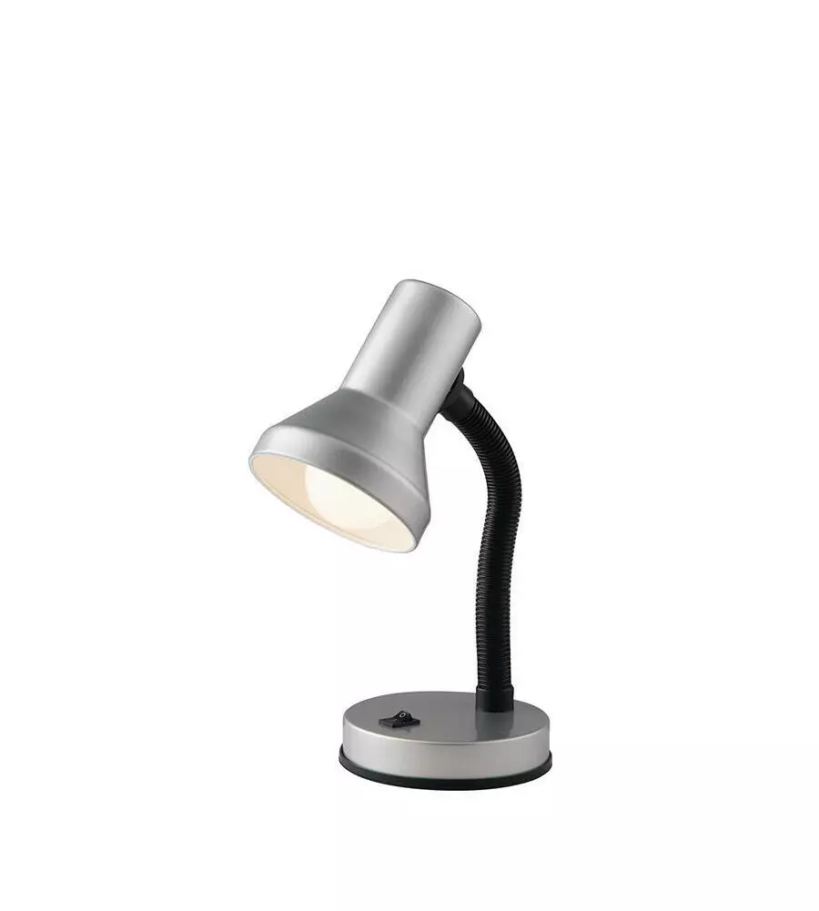 Lampada da scrivania in metallo argento, 60w